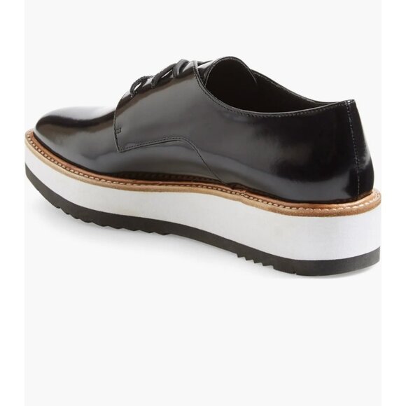 Vince Black Platform Loafers- women’s 8 1/2- fit like 9 - 9 1/2 - Picture 2 of 11